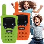 Maxlife Walkie Talkie Για Παιδιά Πορτοκαλί Πράσινο - 3 Ασφαλή Κανάλια Σετ Με 2 Walkie Talkie - Walkie Talkie Για Μεγάλες Αποστάσ