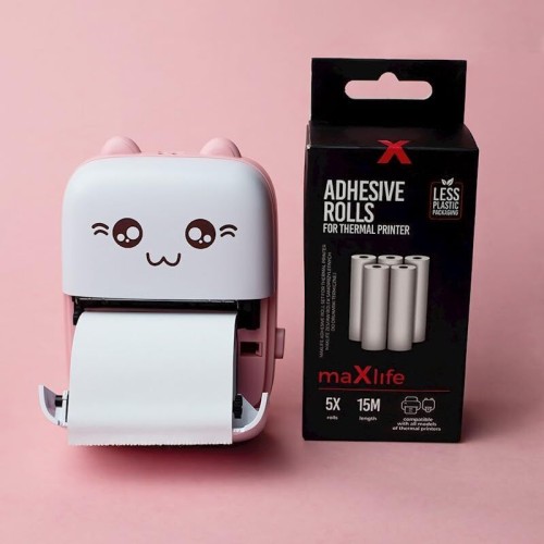 Maxlife Mxtp-100 Mini Printer Pocket Printer Mini Portable Photo Printer Mobile Smartphone Bluetooth Usb Cable Thermal Paper For