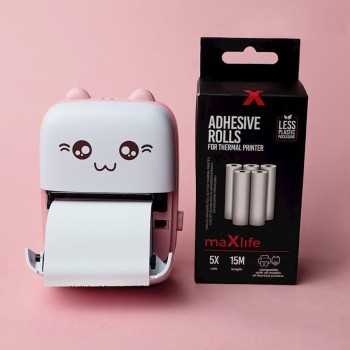 Maxlife Mxtp-100 Μίνι Εκτυπωτής Φωτογραφιών Τσέπης Φορητός Bluetooth Καλώδιο Usb Ροζ MXTP-100P 5900495198006