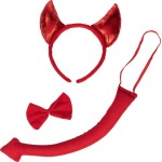 fun world Devil Costume Set With Bow and Tail 7903 5212007592333