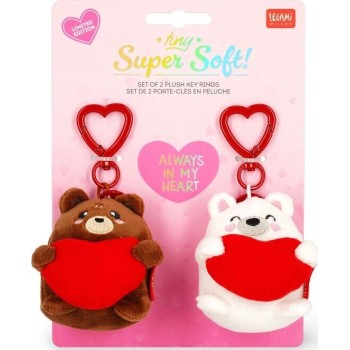 Legami Σετ 2 Mini Λούτρινα Μπρελόκ - Teddy Bears - Μαλακό! SPK0001 8052694026318