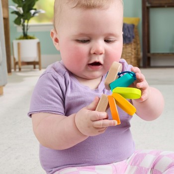 Mattel Fisher-Price Newborn Rainbow Car Ξύλινη Κάμπια Κουδουνίστρα JCY39 194735279371
