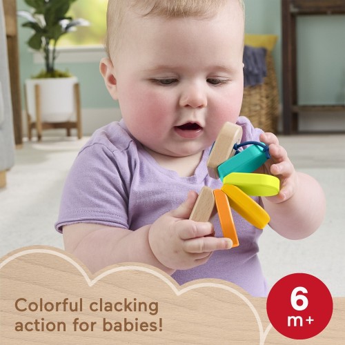 Mattel Fisher-Price Newborn Rainbow Car Ξύλινη Κάμπια Κουδουνίστρα JCY39 194735279371