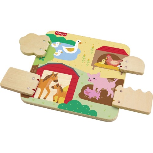 Mattel Fisher-price Wooden Farm Animals Board JCY33 194735279388