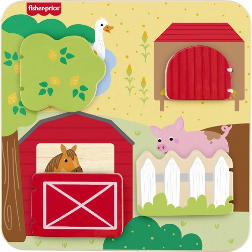 Mattel Fisher-price Wooden Farm Animals Board JCY33 194735279388