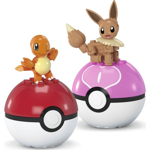 Mega Pokemon-Pokeball Σετ Των 2 Pokemon Charmander And Eevee Pokemon Κατασκευών HXP11 / JCR81 194735275335