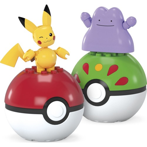 Mega Pokemon-Pokeball Σετ Των 2 Pok - Pikachu And Ditto Pokemon Κατασκευών HXP11 / JCT43 194735275908