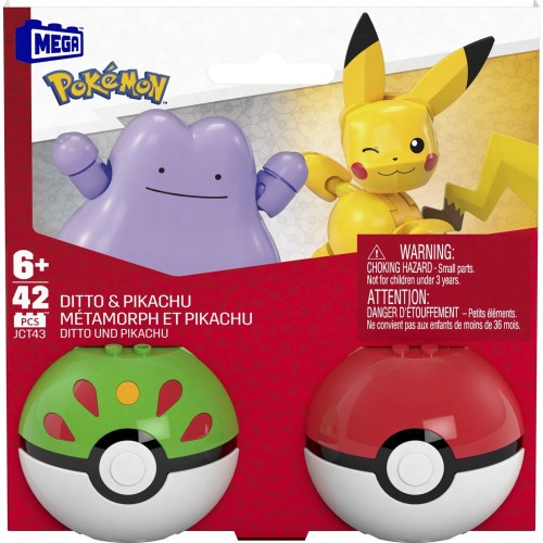 Mega Pokemon-Pokeball Σετ Των 2 Pok - Pikachu And Ditto Pokemon Κατασκευών HXP11 / JCT43 194735275908