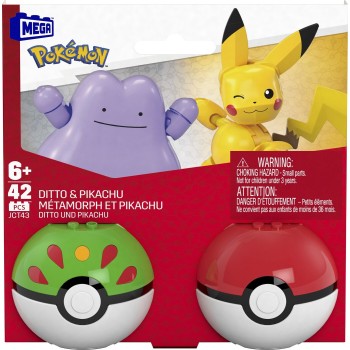 Mega Pokemon-Pokeball Σετ Των 2 Pok - Pikachu And Ditto Pokemon Κατασκευών HXP11 / JCT43 194735275908