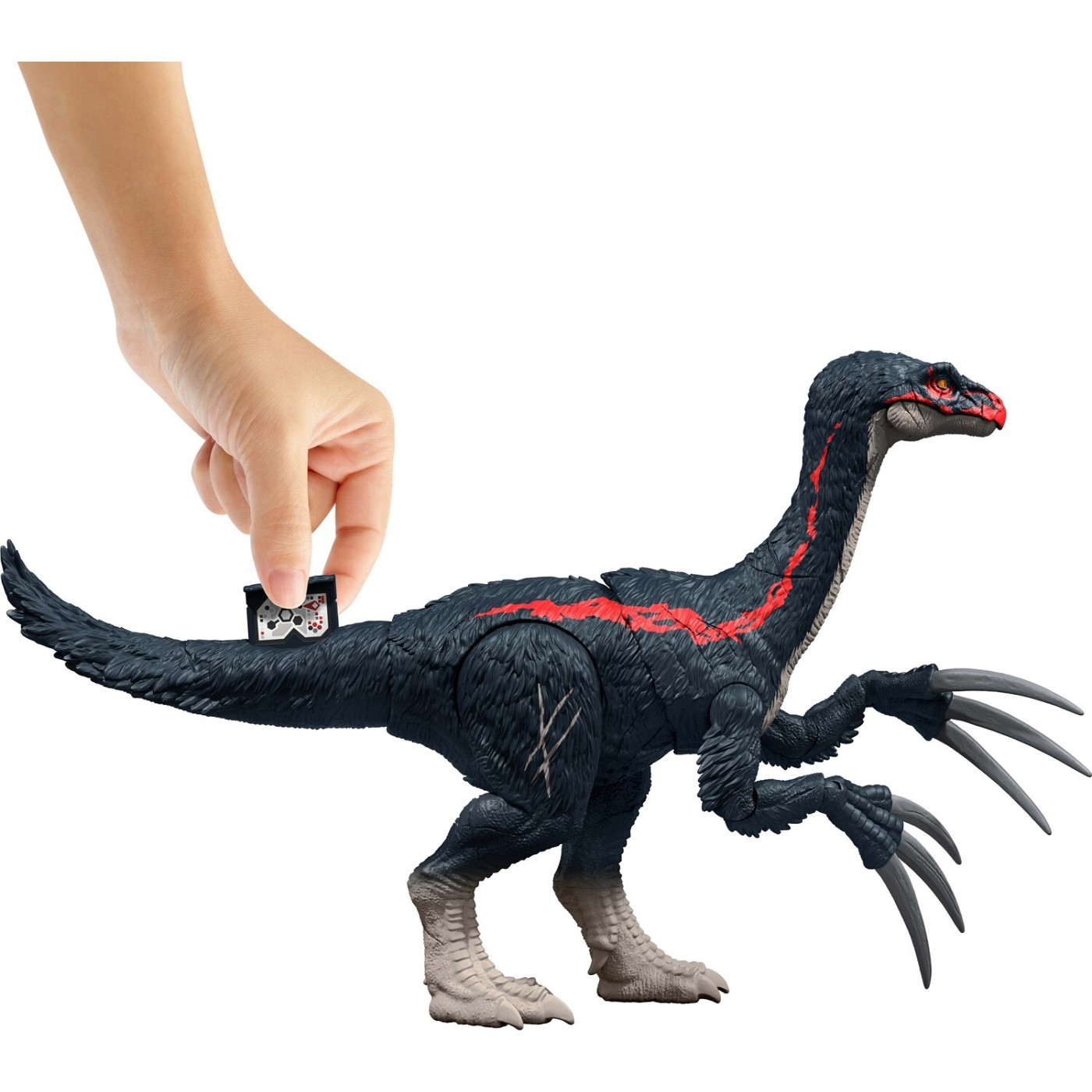 Jurassic World Figurine articulée Sinotyrannus, Grand Dinosaure avec Mouvement d'Attaque et Dispositif de traçage, Jeu Physique et numérique, Jouet Enfant, Dès 3 Ans, HLP25