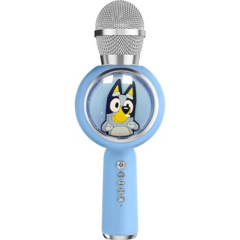 otl technologies otl  bl1209 bluey popsing led light up wireless karaoke microphone with voi  5055371629140