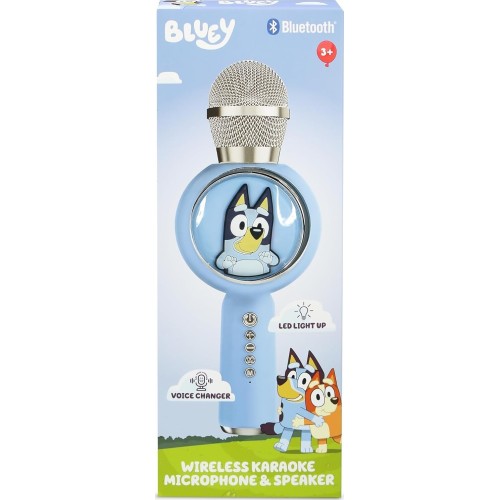 otl technologies otl  bl1209 bluey popsing led light up wireless karaoke microphone with voi  5055371629140