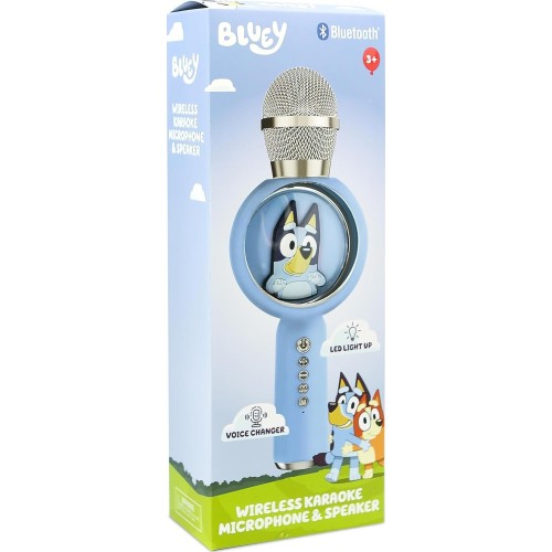 otl technologies otl  bl1209 bluey popsing led light up wireless karaoke microphone with voi  5055371629140
