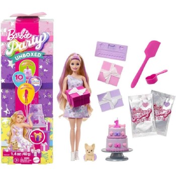 Mattel Barbie Party Unboxed Reveal Blonde Doll With French Bulldog JFG70 194735296538