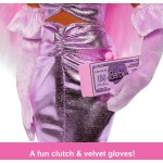 Mattel barbie deluxe  doll 1 in barbiecore outfit, pink hair and glossy pink dress HYV25 194735255979