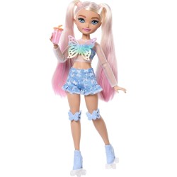 Mattel Barbie Dream Besties Doll And Accessories, Malibu Posable Roller Skating Fashion Doll With Blonde Hair, 9 Makeup Themed P