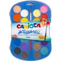 Νερομπογιές Κασετίνα Carioca 24 Χρώματα Με Πινέλο C42405 8003511424053