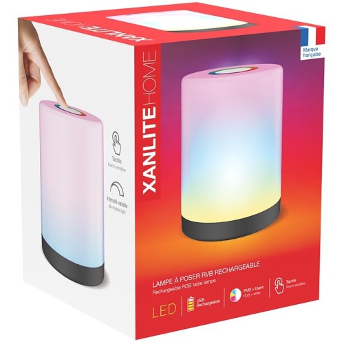 Xanlite Επιτραπέζιο Φωτιστικό 11,6 Cm, Με Δυνατότητα Ρύθμισης, USB Επαναφορτιζόμενο, RGB  439235 3700619439235