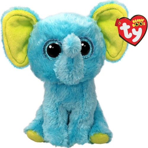 Ty Beanie Boos Trunkles Fluffy Blue Ivory 15cm 1607-37359 008421373598