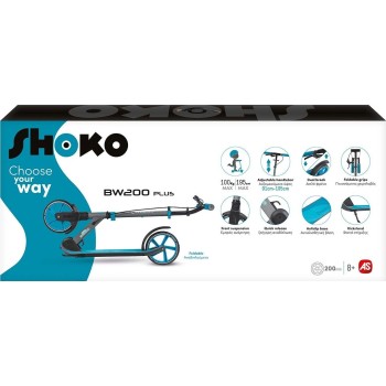 As company Shoko Baby Skateboard BW 200 With 2 Wheels 200mm in Blue for 8+ Years 5004-50520 5203068505202