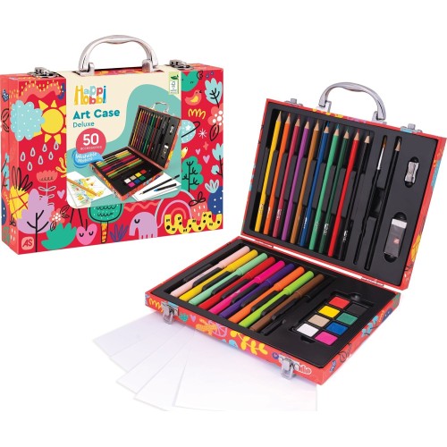 As company Happihobbi Κασετίνα Ζωγραφικής Ξύλινη Deluxe My  Με 50 Αξεσουάρ Για 3+ Χρονών 1038-82060 5203068820602