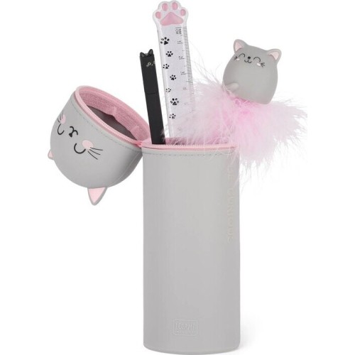 Legami 2 Σε 1 Μολυβοθήκη Μαλακή Θήκη Σιλικόνης - Kawaii Kitty Γατούλ KA0016 8052694010058