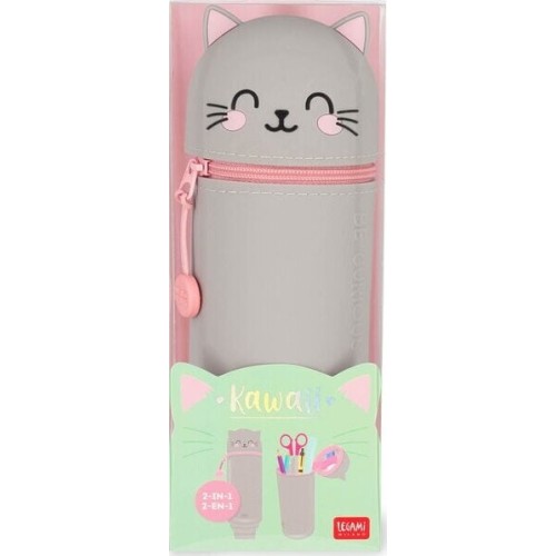 Legami 2 Σε 1 Μολυβοθήκη Μαλακή Θήκη Σιλικόνης - Kawaii Kitty Γατούλ KA0016 8052694010058