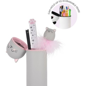Legami 2 Σε 1 Μολυβοθήκη Μαλακή Θήκη Σιλικόνης - Kawaii Kitty Γατούλ KA0016 8052694010058