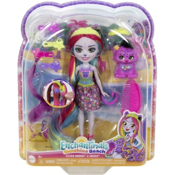 Mattel Enchantimals Sunshine Beach Persida Panther And Mistery Κούκλα HTJ69 194735191536