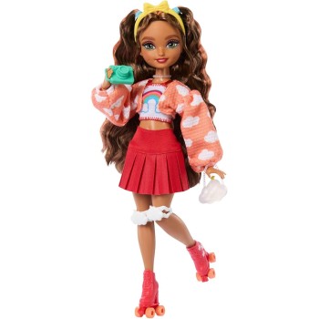 Mattel Barbie Dream Besties Doll And Accessories, Teresa Posable Roller Skating Fashion Doll With Brown Hair JFX98 194735308361