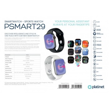 Platinet Smartwatch Black PSMART29B 5907595459952