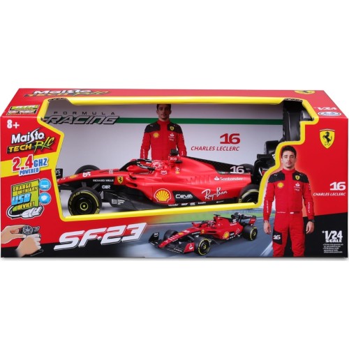 Maisto M82357 Tech R/C Ferrari Sf-23 2023, Leclerc 16 Car-2.4Ghz Rc Vehicle, Red 49/82357 090159823575