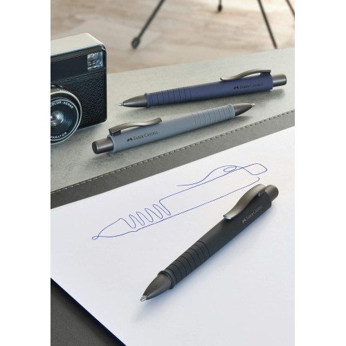 Faber-Castell poly ball urban xb ballpoint pen - navy blue pack of 3 241189 6933256643445
