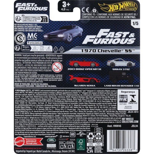Mattel Hot Wheels Hw Premium - Fast And Furious Hw 1970 Chevelle Ss Red Fast And Furious Όχημα Παιχνίδι HNW46 / JBL94 1947352633