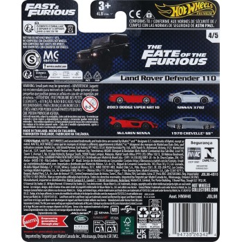 Mattel Hot Wheels Fast & Furious Jbl98 Toy Vehicle Land Rover Defender 11 HNW46 / JBL98 194735263424