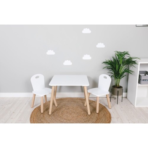 FreeON Wooden Table With Chairs Athena, White 40437 3830075040437