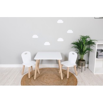 FreeON Wooden Table With Chairs Athena, White 40437 3830075040437