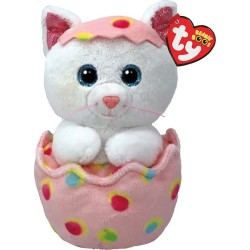 Ty Beanie Boos Giggles Χνουδωτή Γατούλα Σε Αυγό Λευκό And Ροζ 15Εκ 1607-37369 008421373697