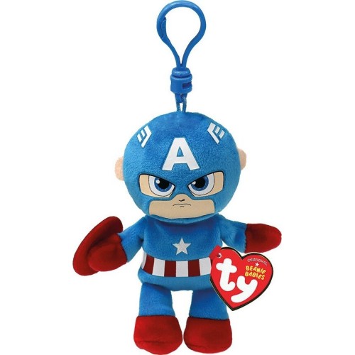 Ty Beanie Babies Clip Fluffy Captain America 8.5Cm 1607-34004 008421340040