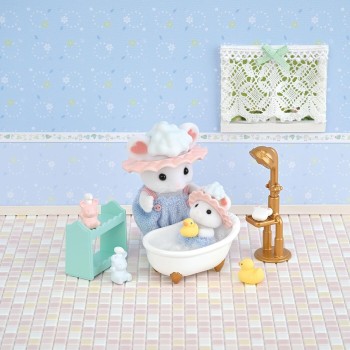 Epoch Sylvanian Families - Τα Αδερφάκια  Στο Μπάνιο Με Σαπουνόφουσκες 5805 5054131058053