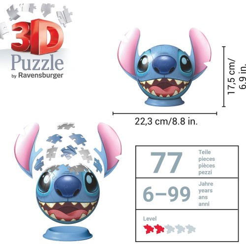 Ravensburger Disney Stitch 3D Puzzle Μπαλαλάμπα Τρέλα 72 Τεμ. Stitch 11574 4005556115747