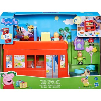 Hasbro Peppa Pig Peppas 2-In-1 Party Bus Playset With Toy Figures And Accessories, F8881 5010996232380