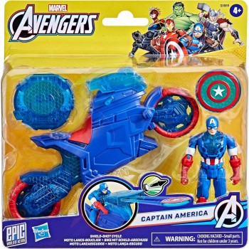 Hasbro Avengers Epic World Of Action Captain America Shield-Shot Cycle, Figure And G0889 5010996283887