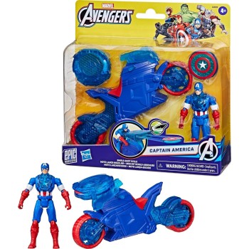 Hasbro Avengers Epic World Of Action Captain America Shield-Shot Cycle, Figure And G0889 5010996283887
