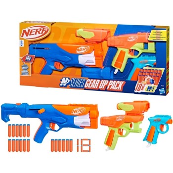 Hasbro Nerf N Series Gear Up Pack, 3 X Blasters, 18 Nerf N1 Darts Compatible Only With Nerf N Series Blasters F8633 501099620942