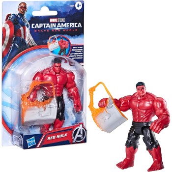 Hasbro Marvel Avengers Epic Hero Series Captain America: Brave New World Red Hulk Action Figure, 4-Inch Super Hero Toys For Kids