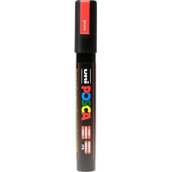 Uni-ball Mitsubishi Pencil 182577 - posca markeerstift met medium ronde punt, neon rood PC-5M-ΦΩΣ. ΚΟΚΚΙΝΟ 4902778198049