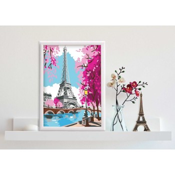 As company Happihobbi Paint and Frame Paint by Numbers Spring Paris for Ages 12+ 1038-41022 5203068410223