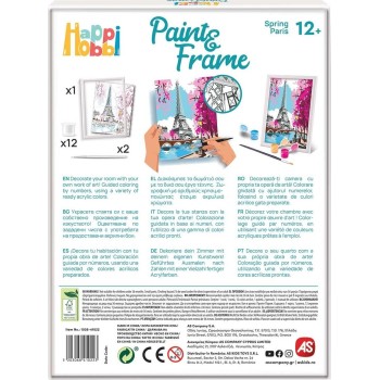 As company Happihobbi Paint and Frame Paint by Numbers Spring Paris for Ages 12+ 1038-41022 5203068410223