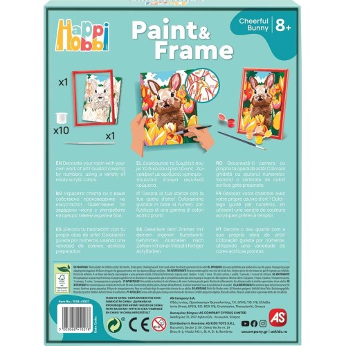 As company happihobbi paint and frame paint by numbers cheerful bunny για ηλικίες 8+ χρονών 1038-41027 5203068410278